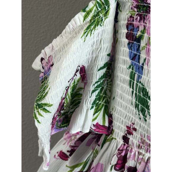 Ambience Women’s Top White Floral off The Shoulder Tub Y2K Top Size (L) - Picture 9 of 16